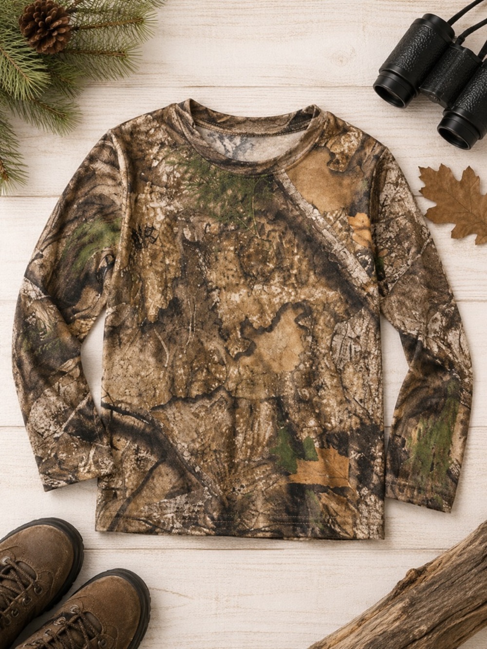 Realtree Woodland Camo Long Sleeve Shirt Kids Size Small 6/7